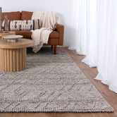 Lifestyle Floors Ash Aztec-Style Flat Weave Wool-Blend Rug