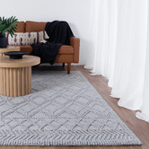 Lifestyle Floors Grey Diamond Flat Weave Wool-Blend Runner