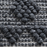 Lifestyle Floors Dark Grey Nordic-Style Flat Weave Wool-Blend Rug