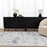 Lifestyle Floors Blue Abstract Pierre Cardin Contemporary Rug