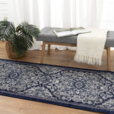 Lifestyle Floors Navy Arya Machine-Woven Runner