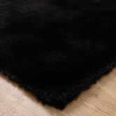 Lifestyle Floors Black Lewin Machine Washable Rug