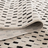 Lifestyle Floors Black &amp; Cream Bass Squares Rug