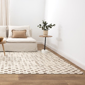 Lifestyle Floors Brown &amp; Cream Bass Squares Rug