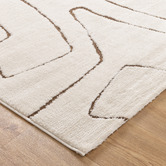 Lifestyle Floors Cream &amp; Brown Kezia Modern Lines Rug