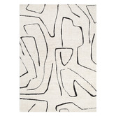 Lifestyle Floors Cream &amp; Black Kezia Modern Lines Rug