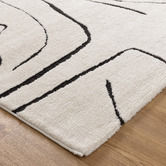Lifestyle Floors Cream &amp; Black Kezia Modern Lines Rug