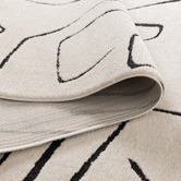 Lifestyle Floors Cream &amp; Black Kezia Modern Lines Rug