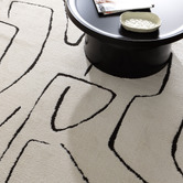Lifestyle Floors Cream &amp; Black Kezia Modern Lines Rug