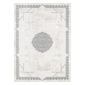 Lifestyle Floors Cream &amp; Grey Lori Medallion Rug