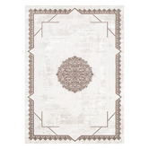 Lifestyle Floors Cream &amp; Brown Lori Medallion Rug