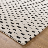 Lifestyle Floors Black &amp; Cream Bass Squares Rug