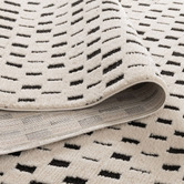 Lifestyle Floors Black &amp; Cream Bass Squares Rug