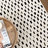 Lifestyle Floors Black &amp; Cream Bass Squares Rug