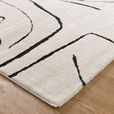 Lifestyle Floors Cream &amp; Black Kezia Modern Lines Rug