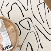 Lifestyle Floors Cream &amp; Black Kezia Modern Lines Rug