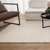 Lifestyle Floors Ivory Harmony Hand-Woven Boucle Wool Rug