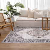 Lifestyle Floors Saira Traditional Medallion Machine Washable Rug