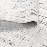 Lifestyle Floors White &amp; Grey Velour Machine Washable Rug