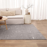 Lifestyle Floors Grey Velour Machine Washable Rug