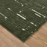 Lifestyle Floors Green Velour Machine Washable Rug