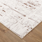 Lifestyle Floors White &amp; Rust Velour Machine Washable Rug