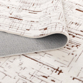Lifestyle Floors White &amp; Rust Velour Machine Washable Rug