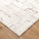 Lifestyle Floors White &amp; Beige Velour Machine Washable Rug