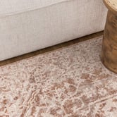 Lifestyle Floors Beige &amp; Rust Omar Distressed Medallion Rug