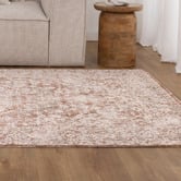 Lifestyle Floors Beige &amp; Rust Omar Distressed Medallion Rug