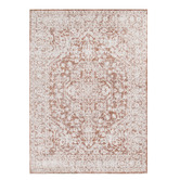 Lifestyle Floors Beige &amp; Rust Omar Distressed Medallion Rug