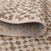 Lifestyle Floors Walnut Bettina Distressed Textured Check Runner