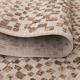Lifestyle Floors Walnut Bettina Distressed Textured Check Rug
