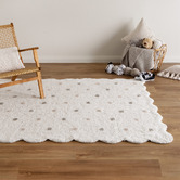 Lifestyle Floors Melissa Scalloped Machine Washable Cotton Rug