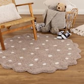 Lifestyle Floors Melissa Scalloped Machine Washable Cotton Round Rug