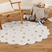 Lifestyle Floors Melissa Scalloped Machine Washable Cotton Round Rug