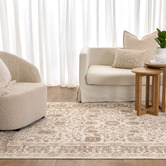 Lifestyle Floors Biscuit Farah Traditional Bordered Rug