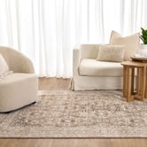 Lifestyle Floors Latte Yasmin Traditional Bordered Rug