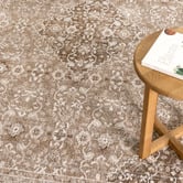 Lifestyle Floors Latte Yasmin Traditional Bordered Rug