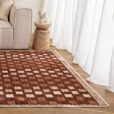 Lifestyle Floors Cinnamon Vernon Checkered Rug