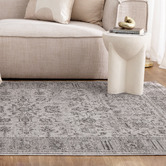 Lifestyle Floors Heritage Monochrome Distressed Border Rug