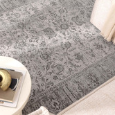 Lifestyle Floors Heritage Monochrome Distressed Border Rug