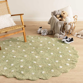 Lifestyle Floors Melissa Scalloped Machine Washable Cotton Round Rug