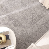 Lifestyle Floors Heritage Monochrome Distressed Medallion Rug