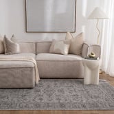 Lifestyle Floors Heritage Monochrome Distressed Border Rug