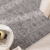 Lifestyle Floors Heritage Monochrome Distressed Border Rug