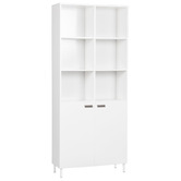 Corner Office White Sheridan 6 Shelf Bookcase with Storage