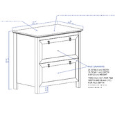 Corner Office Grey &amp; White Bronville 2 Drawer Filing Cabinet
