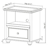 Corner Office Walnut Nabil Printer Cart