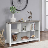 Corner Office Grey &amp; White Bronville Small Bookcase